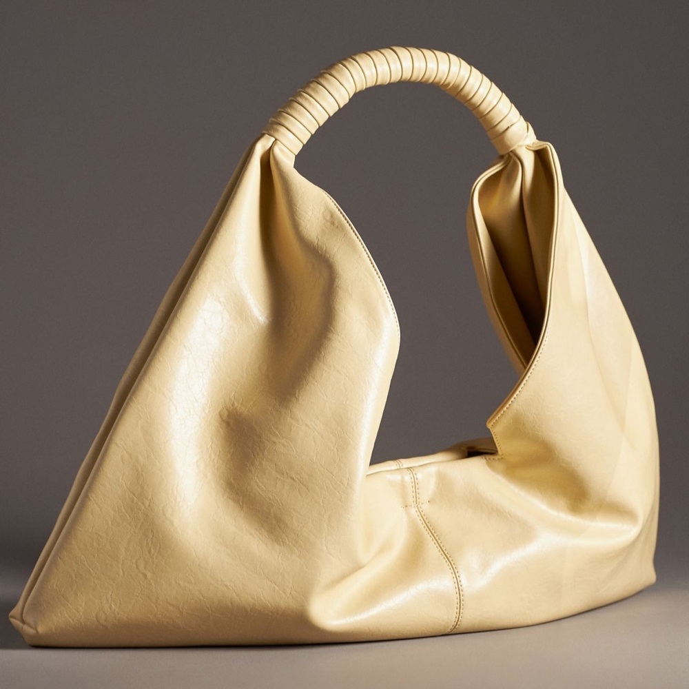 Anthropologie Faux-Leather Bag in Butter Yellow